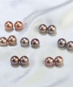 natural real loose pearl 10-11mm round AA+ peach and purple pearls