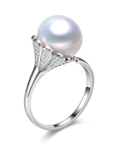 10-11mm near round Natural Pearl Ring 925 Sterling Silver Ring