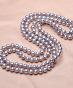 10mm 47 inch grey color long pearl sea shell necklace
