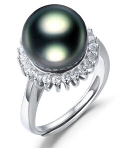 11-12mm round new fashion pearl ring jewelry, tahitian pearl ring