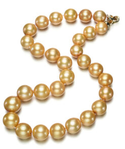 11-13mm AA round golden color choker pearl necklace for women