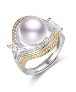 11mm button white 925 silver jewelry pearl ring for women