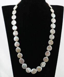 12mm coin Natural Fresh water Freshwater Pearl Coin Necklace