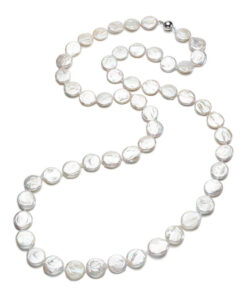 15-16mm AA 36inches 925 sterling silver link chain pearl necklace