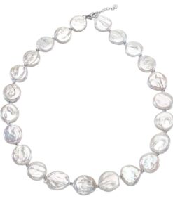 15-16mm AA coin pearl freshwater pearl necklace wholesale
