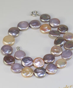16mm coin AA+ mixed color 18 inches freshwater pearl necklaces