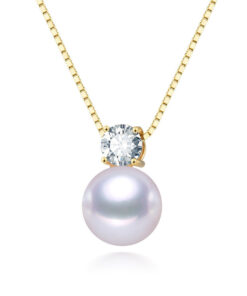 18k gold white 8-8.5mm round fresh water pearl earrings jewelry necklaces