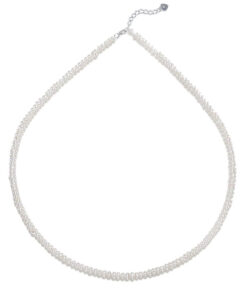 freshwater pearl fancy necklace 3-4mm AA 16 inch button white 925 sterling silver freshwater pearl fancy necklace