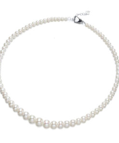 4-9mm White Real FreshWater Baroque Pearl Choker Necklace Women