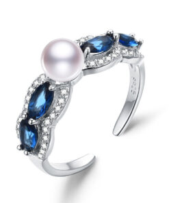 5.5-6mm round AAA white 925 silver original pearl ring designs jewelry