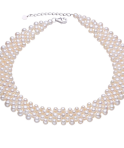 5mm close to round AA grade white Natural Fresh Water Pearl Necklace
