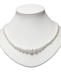 6-12mm white graduated large artificial imitation shell round pearl necklace