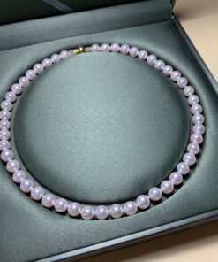 6mm round top grade 3A with 18k clasp white color akoya pearl necklace