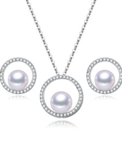 7-7.5mm round classical wedding pearl jewelry set