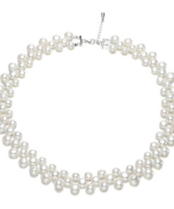 7-8mm button 3A real genuine fresh water pearl necklace