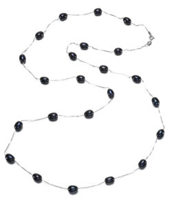 7-8mm drop 3A black Freshwater Natural Cultured Pearls Necklace