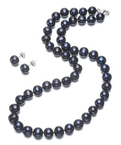 10mm off round AA- black color fashion cheap price real pearl set