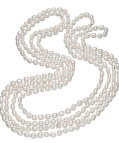 7-8mm rice A 60inches Jewelry Freshwater Pearl Chain Necklace