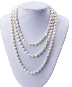 7-8mm wholesale natural real cultured freshwater long pearl necklace