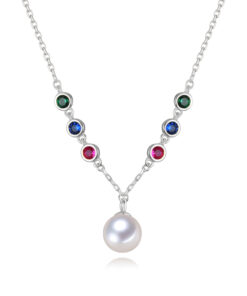 7.5-8mm round freshwater natural pendant pearl necklace designs