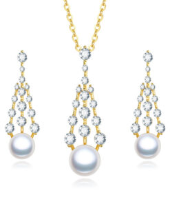 8-8.5mm round AA+ white color freshwater pearl set