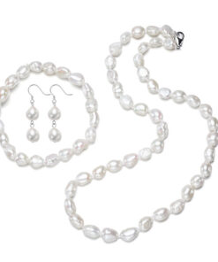8mm baroque pearl AA cheap pearl necklace set