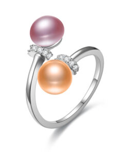 8mm button Multi Beaded Pearl Rings Natural Freshwater Pearl Rings