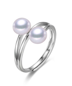 8mm button cheap Freshwater Pearl Ring Simple Engagement