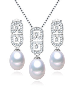 8mm drop fashion Natural Pearl Jewelry Sets 925 Sterling Silver
