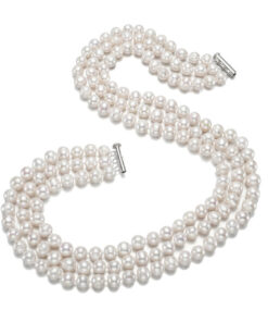 8mm off round freshwater cultured pearl necklace design