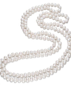 8mm potato shape cultured Freshwater Pearl long Necklace