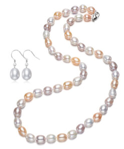 8mm rice AA pearl necklace set jewelry freshwater beads set