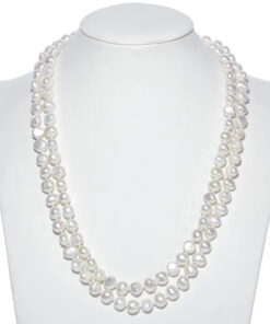 9-10 mm nugget 47'' long AA natural freshwater baroque pearl necklace