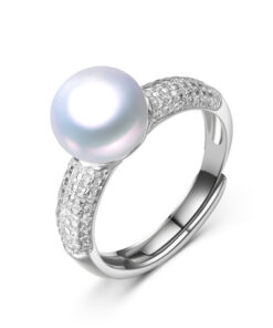 9.5-10mm simple natural freshwater 925 silver original pearl ring