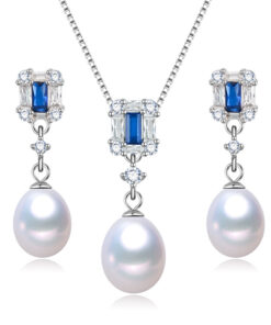 925 sterling silver jewelry pendant earrings fresh water pearls set