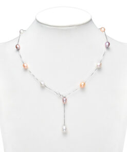 925 sterling multicolor long baroque teardrop freshwater pearl necklace