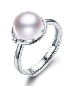 9mm button 3A simple top sales freshwater pearl ring for women