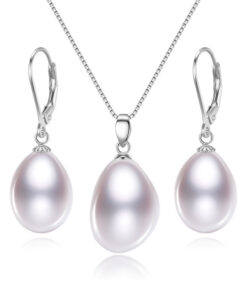12mm nugget 3A Natural Real Freshwater pearl set charm 925 sterling silver