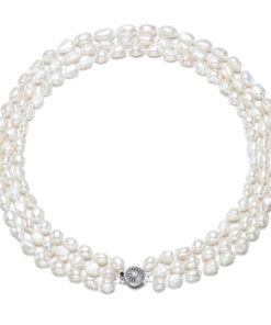 8mm baroque 3 rows new freshwater real freshwater pearl necklace