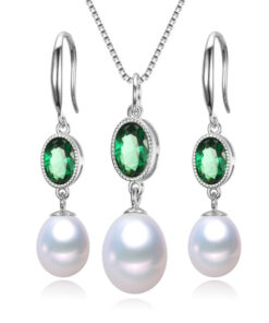 Luxury Women's Natural Drop Pearl Jewelry Sets Butterfly Pendant Sets