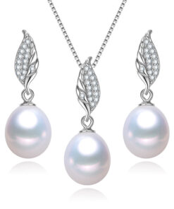 leaf shape new arrival trendy design real cultured pearls natural pearl set