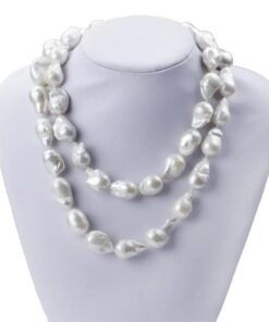 15mm 36 inches large size long freshwater nucleated pearl necklace